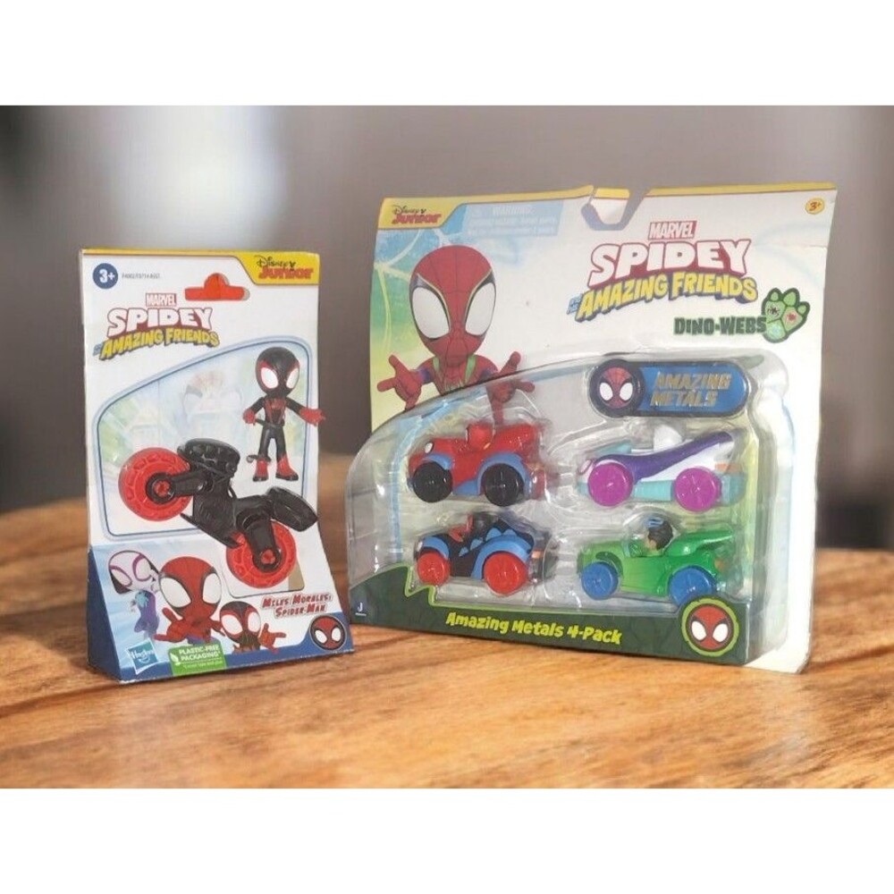 Marvel Spidey & His Amazing Friends Figure and Amazing Metals 4-pack NEW (Read)